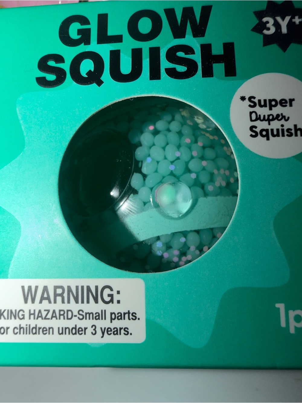 J'adore Glow in Dark Squish Glitter Sensory Squeeze Squishy Toy